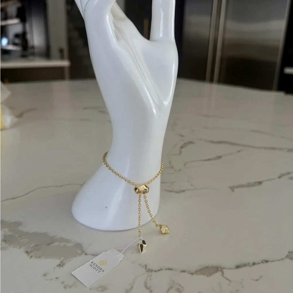 Elaina Gold Adjustable Chain Bracelet in Dichroic Glass - Picture 4 of 6